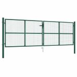 Poartă de grădină din plasă, oțel, 400x125 cm, verde GartenMobel Dekor