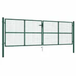 Poartă de grădină din plasă, oțel, 400x125 cm, verde GartenMobel Dekor