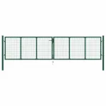 Poartă de grădină din plasă, oțel, verde, 400x75 cm GartenMobel Dekor