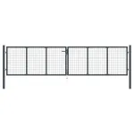 Poartă de grădină din plasă, oțel galvanizat, gri, 400x100 cm GartenMobel Dekor