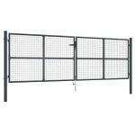 Poartă de grădină din plasă, oțel galvanizat, gri, 400x125 cm GartenMobel Dekor
