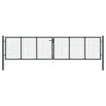 Poartă de grădină din plasă, oțel galvanizat, gri, 400x75 cm GartenMobel Dekor