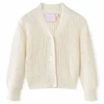 Cardigan pentru copii tricotat, alb zăpadă, 104 GartenMobel Dekor