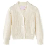 Cardigan pentru copii tricotat, alb zăpadă, 92 GartenMobel Dekor