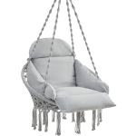 Scaun rotund Sersimo tip leagan suspendat cu perna pentru casa sau gradina, gri Household NewTrend