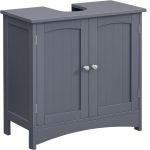 VASAGLE Dulap lavoar baie, cu spatiu de depozitare cu 2 usi si rafturi reglabile, 60x30x60cm, gri Household NewTrend