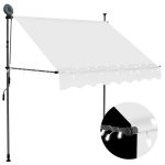 Copertină retractabilă manual cu LED, crem, 100 cm GartenMobel Dekor