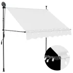 Copertină retractabilă manual cu LED, crem, 100 cm GartenMobel Dekor