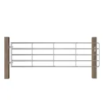 Poartă de câmp cu 5 bare, argintiu, (115-300) x 90 cm, oțel  GartenMobel Dekor