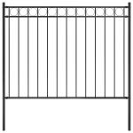 Gard de grădină din oțel 1,7x1 m negru GartenMobel Dekor