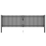 Poartă de gard de grădină, oțel, 400x75 cm, antracit GartenMobel Dekor