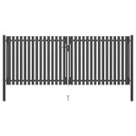 Poartă de grădină din oțel, 400x125 cm, antracit GartenMobel Dekor