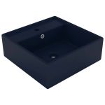 Chiuvetă lux preaplin albastru mat 41x41cm ceramică pătrat GartenMobel Dekor