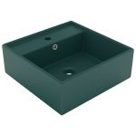 Chiuvetă lux preaplin verde închis mat 41x41 cm ceramică pătrat GartenMobel Dekor