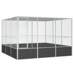 Colivie păsări antracit 302,5x324,5x211,5 cm cm oțel galvanizat GartenMobel Dekor
