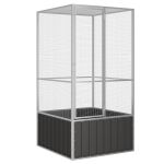 Colivie pentru păsări antracit 111x107x211,5 cm oțel galvanizat GartenMobel Dekor