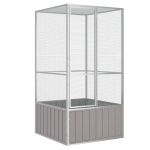 Colivie pentru păsări gri 111x107x211,5 cm oțel galvanizat GartenMobel Dekor
