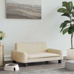 Pat de câini, crem, 70x45x30 cm, material textil GartenMobel Dekor