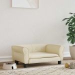 Pat de câini, crem, 70x45x30 cm, piele ecologică GartenMobel Dekor