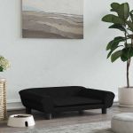 Pat de câini, negru, 70x48x22 cm, catifea GartenMobel Dekor