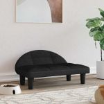 Pat de câini, negru, 70x52x30 cm, catifea GartenMobel Dekor