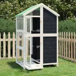 Colivie de păsări, gri, 97x81x152 cm, lemn masiv de pin GartenMobel Dekor