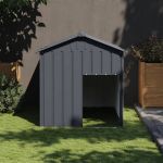 Cușcă câine cu acoperiș antracit 117x153x123 cm oțel galvanizat GartenMobel Dekor