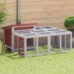 Cușcă de iepuri, cafeniu, 144x123x67,5 cm, lemn masiv de pin GartenMobel Dekor