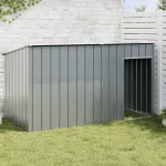 Cușcă câine cu acoperiș antracit 196x91x110 cm oțel galvanizat GartenMobel Dekor