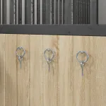 Inele de prindere cu șuruburi și ocheți, 3 buc., argintiu, oțel GartenMobel Dekor