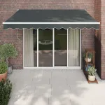 Copertină retractabilă, antracit, 3,5x2,5 m, textil și aluminiu GartenMobel Dekor