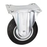 Roată fixă Detoolz din cauciuc 75x22 mm, pentru cărucioare și mobilier