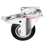 Roată pivotantă Detoolz din cauciuc 75x22 mm, pentru cărucioare și mobilier