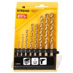 Set burghie pentru zidărie Strend Pro FD023, 8 piese, 3–10 mm, TiN