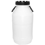 Bidon plastic alimentar 50L cu gura largă 195 mm, HDPE, cu mânere