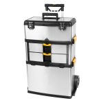 Cutie pentru scule Strend Pro din inox, pe roți cu mâner, 3 module, 36 kg