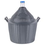 Damigeană din sticlă 34L pentru vin și țuică, cu protecție plastică