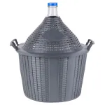 Damigeană din sticlă 34L pentru vin și țuică, cu protecție plastică