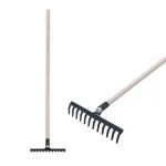 Greblă de grădină Strend Pro R105, 12 dinți, coadă din lemn 1600 mm