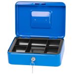 Casetă metalică pentru bani CashBox 25x18x9 cm, cu cheie