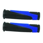 Mansoane bicicleta ergonomice anti-alunecare, bi-color negru-albastru, 130 mm