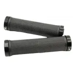 Mansoane ghidon Strike 130 mm, ergonomice TPR, cu inele de blocare aluminiu, negru-gri