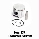 Piston complet 38 mm compatibil Husqvarna 136 si 137, cu segmenti
