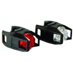 Set lumini pentru bicicletă Fighter LED super bright, față alb + spate roșu, 2 funcții