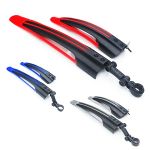 Set aripi bicicleta din plastic, negru cu insertii rosii, montaj rapid