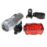 Set lumini bicicletă față/spate BRIGHT, lanternă + stop 5 LED