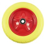 Roată roabă plină din poliuretan cu rulment, ax 20 mm, 3.00-8/4.00-8