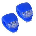 Set licurici LED din silicon, albastru, cu 4 funcții pentru bicicletă