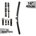 Ștergător parbriz profesional 16"/40 cm cu 10 adaptoare, Carguard