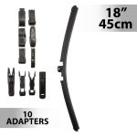 Ștergător parbriz profesional 18”/45 cm Carguard, multiadaptor cu 10 adaptoare
